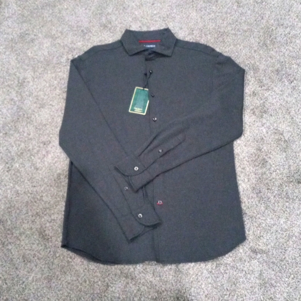 Cremieux Men's Charcoal Grey Long Sleeve Button Down Casual Dress Shirt Size M